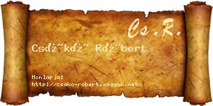Csákó Róbert névjegykártya